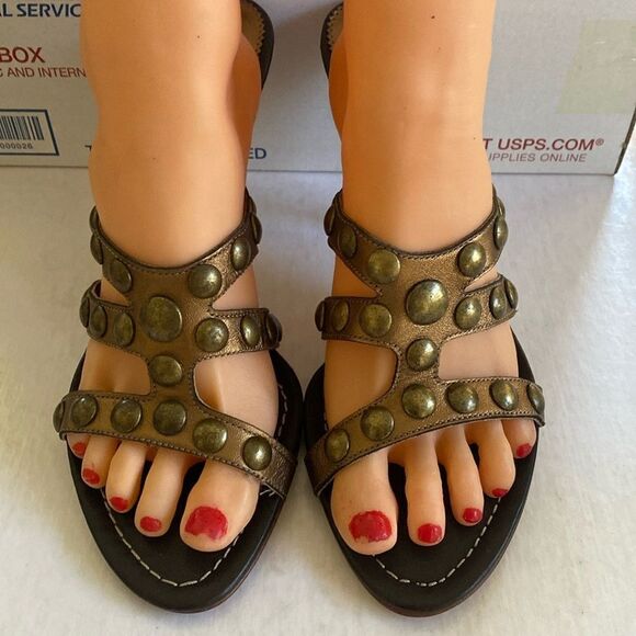 PEDRO MIRALLES Heeled Leather Sandals Size 41 - Picture 1 of 7